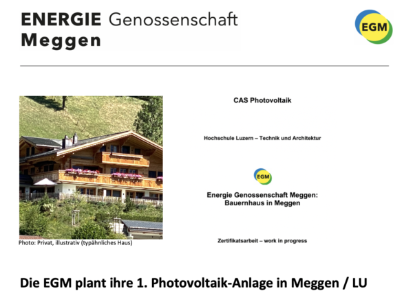 Die EGM plant ihre 1. PVA in Meggen / LU