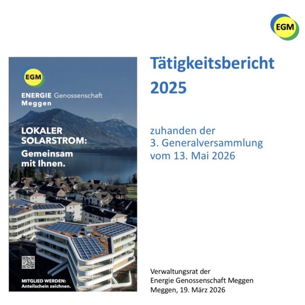 Einladung zur 3. GV: Mittwoch, 13. Mai 2026
